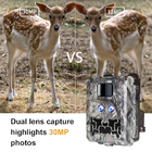 กล้องเทรล Fast Trigger 0.25s กล้องล่าสัตว์อินฟราเรด Dual Lens DC12V Wildlife camera