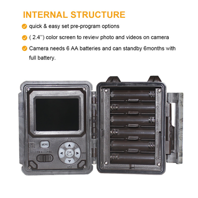 KW561 Trail Infra Cam Mini 30MP 0.25s ความเร็ว 4K ความละเอียดวิดีโอ เครื่องตรวจจับ CMOS กันน้ํา SD Me
