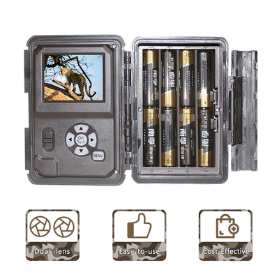 KW696 กล้องล่ากลางแจ้งกล้องเลนส์คู่ 30MP ไม่มีแสงสว่างกล้องรอย 1080p มุมมองกลางคืน 512G สําหรับ