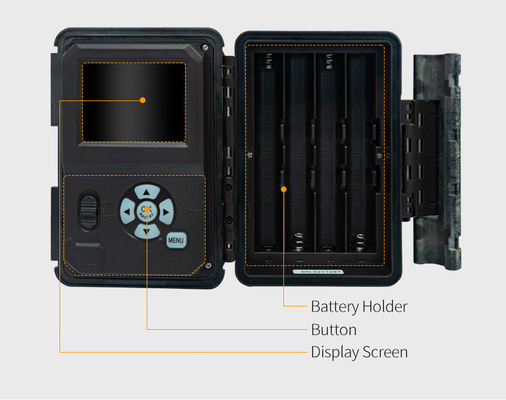 KW696 กล้องล่ากลางแจ้งกล้องเลนส์คู่ 30MP ไม่มีแสงสว่างกล้องรอย 1080p มุมมองกลางคืน 512G สําหรับ