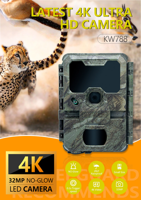 KW788 เทรล กล้องล่า กันน้ํา 0.1s ตัวกระสุน 4K 32MP มุมมองกลางคืน กันน้ํา กล้องอินฟราเรด