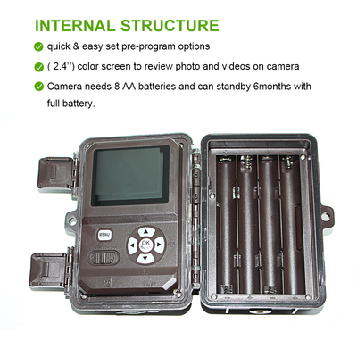 กล้อง Trail ODM/OEM KW571 กันน้ํา IP67 ไม่มีแสงสว่าง เซ็นเซอร์ CMOS ภาพ 30MP 1080P 0.25s ความเร็วการเปิดสายตากลางคืน