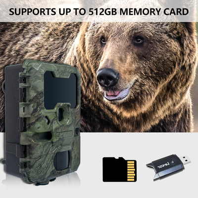 WIFI trail Camera KW866 กันน้ํา IP67 OEM/ODM ขนาดสูงสุด 512GB การเก็บของ SD Memory Card 32MP 4K กล้องสัตว์ป่า