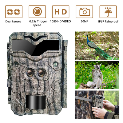 วัตถุประสงค์คู่ KW698A1080P 30MP กันน้ํา IP67 ถึง 512GB มองกลางคืน ความเร็ว 0.25s สําหรับการล่ากวาง