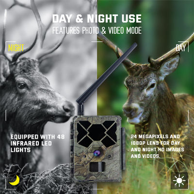 กล้องล่า 4G ที่ควบคุมทางไกล KW886 พร้อมความสามารถในการถ่ายภาพ 1080p และระยะทางกลางคืน 120 ฟุต