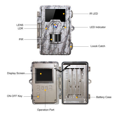 กล้อง IP67 PIR Hunting Trail 16MP 940nm กล้องวิดีโอล่าสัตว์ HD