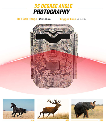 กล้องเทรลขั้นสูงกวางล่าสัตว์สัตว์ป่ากล้อง 30MP 1080P HD Night Vision CMOS อินฟราเรด