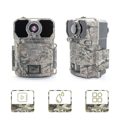กล้องติดตามสัตว์ป่า GSM MMS สัตว์ป่า CMOS Camo 30MP 4G 1080P กล้องล่าสัตว์