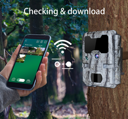 กล้องเฝ้าระวัง Camo Wifi 30MP การ์ด SDHC 140mA สำหรับการตรวจสอบ
