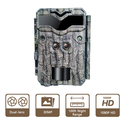 4K Dual Lens Keep Guard Trail กล้อง Night Vision กล้องล่าสัตว์กลางแจ้ง
