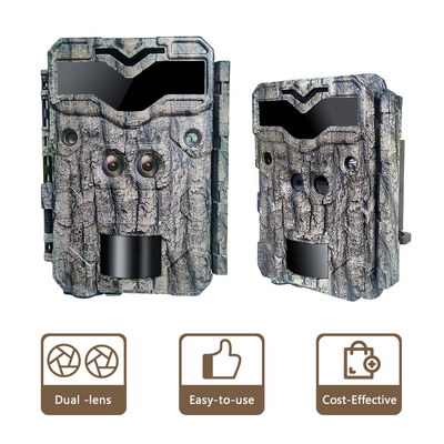 4K Dual Lens Keep Guard Trail กล้อง Night Vision กล้องล่าสัตว์กลางแจ้ง