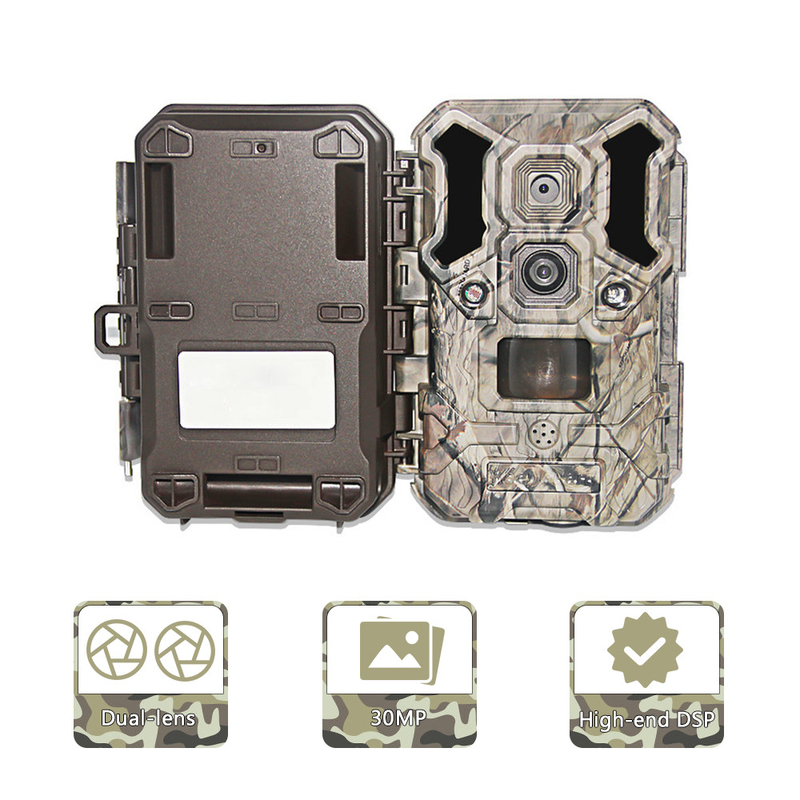IP67 กล้องล่าสัตว์กลางแจ้งกล้องสัตว์ป่าอินฟราเรด Night Vision Deer 30MP โปรแกรมได้